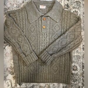 Vintage Beige Cable Knit Cardigan